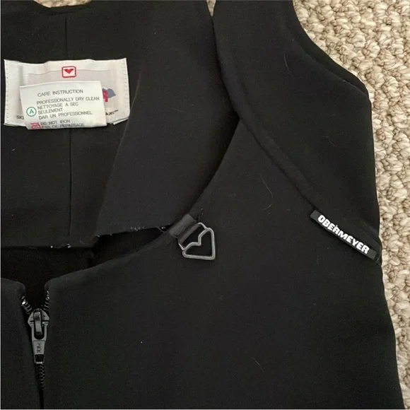 Obermeyer Vintage Black Overall One Piece Bib Stirrup Snow Suit Wool blend 6R - Picture 5 of 7